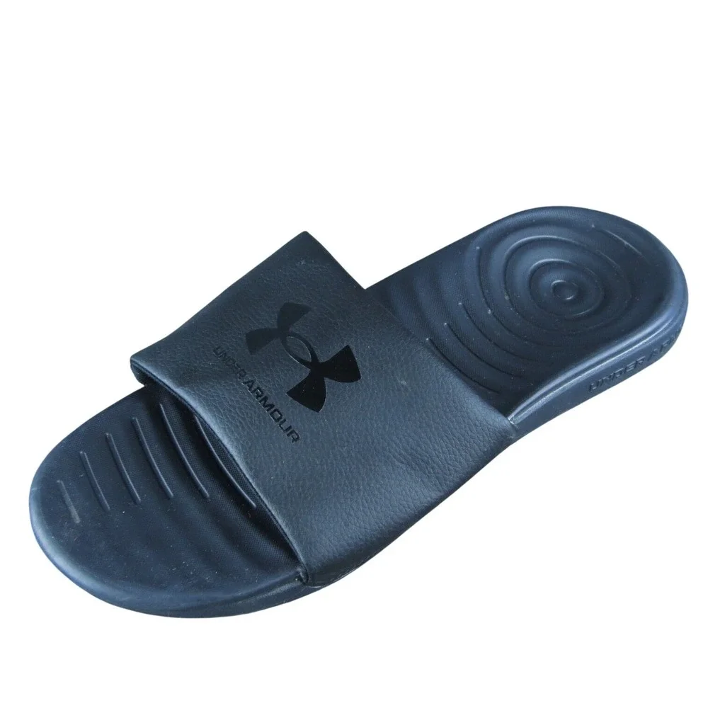 Under Armour Comfort Men Slide‎ Sandals Size 8 Medium Black Synthetic Slip On